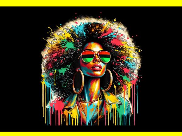 Juneteenth black womens queen afro african melanin dripping png vector clipart