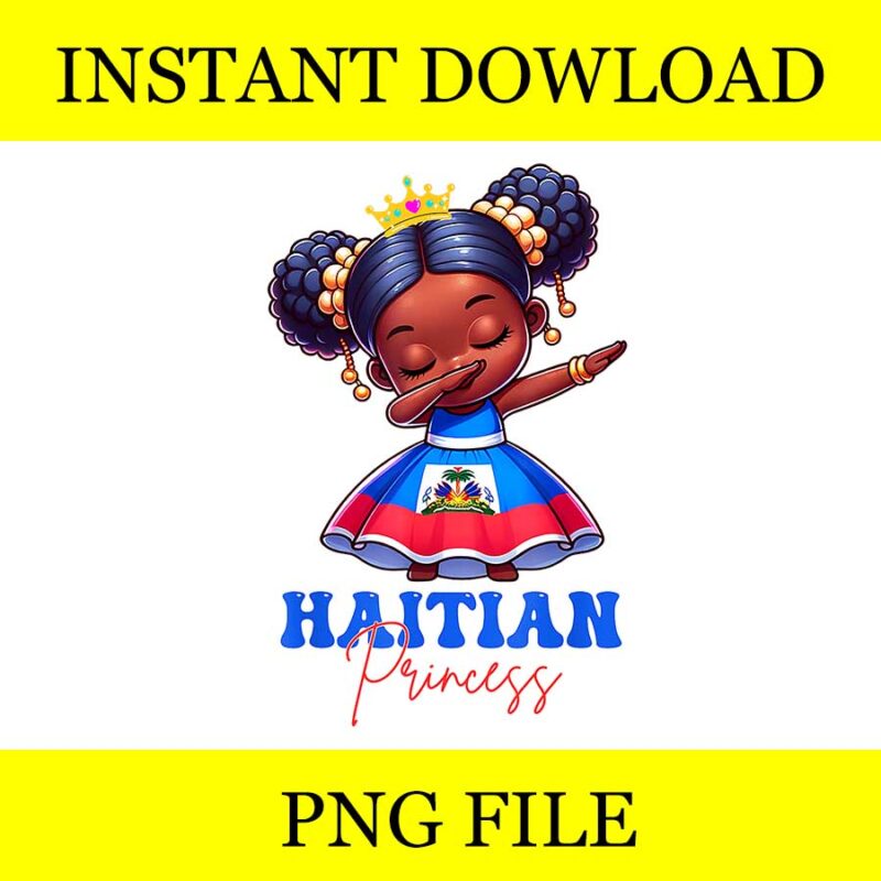 Melanin Haitian Princess Haiti Flag Black Girls PNG