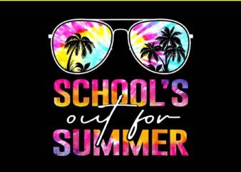 Schools Out For Summer Last Day Of School Tie Dye PNG t shirt template vector