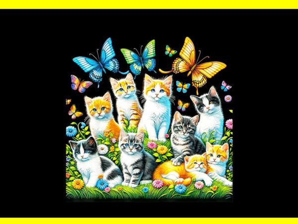 Cats and butterflies png t shirt vector file