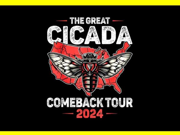 Great cicada come back tour 2024 png t shirt design template