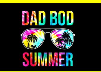 Dad Bod Summer Sunglasses Tie Dye PNG