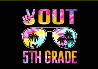 Peace Out 5th Grade Groovy Happy Last Day Of School PNG t shirt illustration