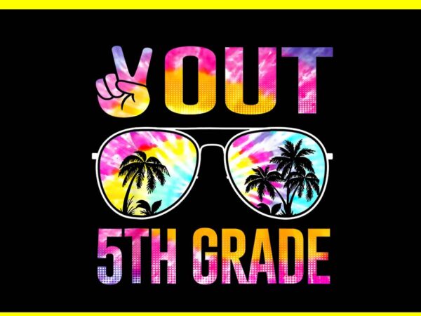 Peace out 5th grade groovy happy last day of school png t shirt illustration