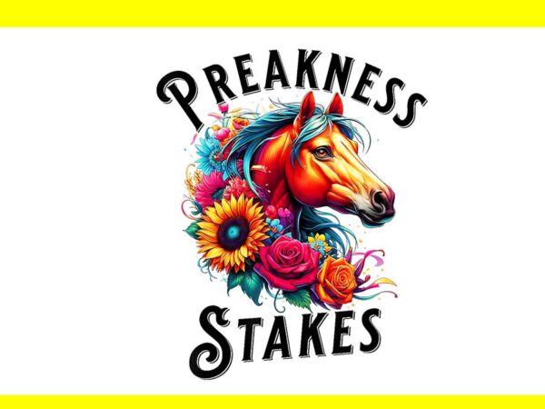 Preakness horse racing floral love equestrian stakes delight png t shirt illustration