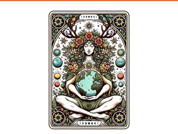 Gaia greek goddess pagan mother earth nature tarot card png t shirt design template