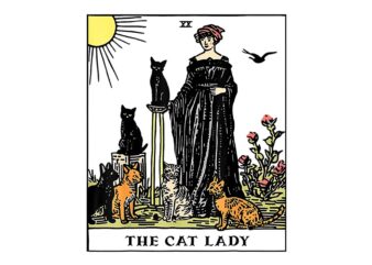 The Cat Lady Tarot Card PNG