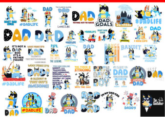 Bundle Bluey Dog Dad PNG, Bundle Bluey Dad, Bluey Father Day PNG