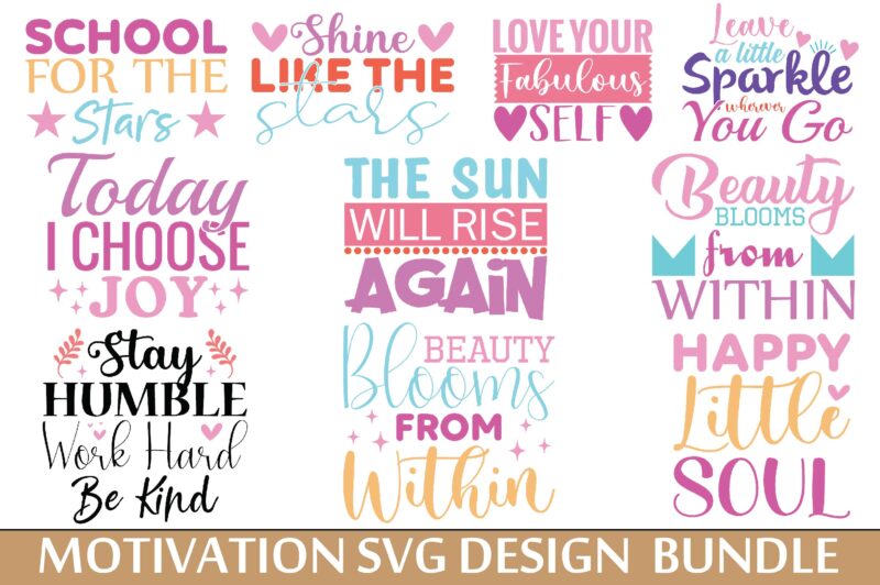 Motivation svg design bundle