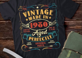 Vintage 50th Birthday Decorations Men Funny 1980 50 Birthday T-Shirt ltsp