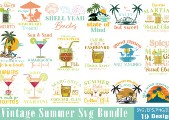 Vintage Summer T-shirt Bundle Vintage Summer Svg Bundle