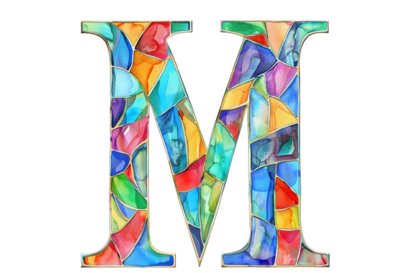 Stained Glass Alphabet letter clipart