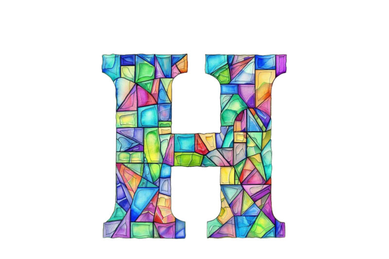 Stained Glass Alphabet letter clipart