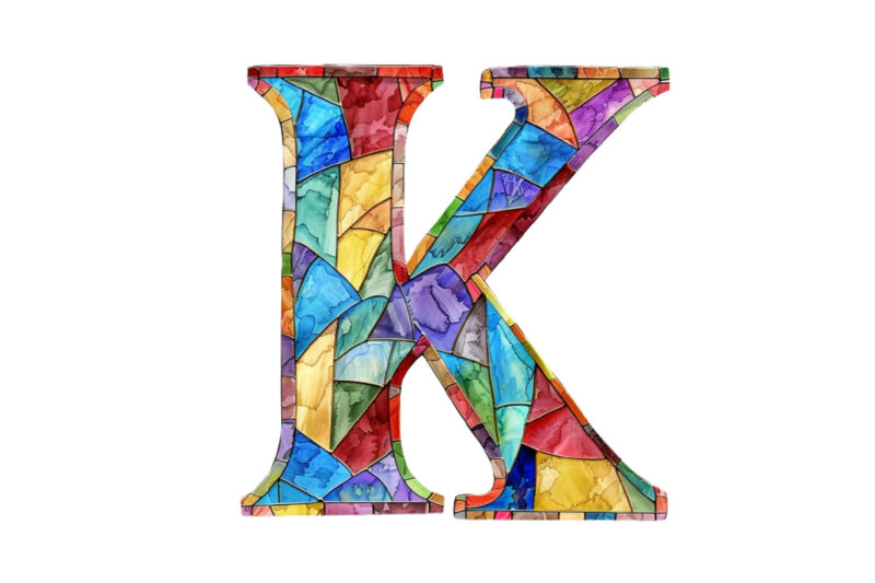 Stained Glass Alphabet letter clipart