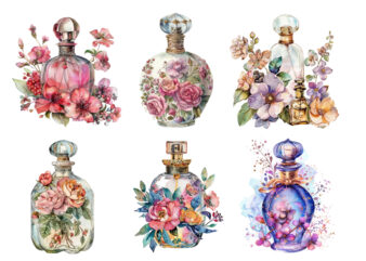 Watercolor Vintage Decorated Perfume