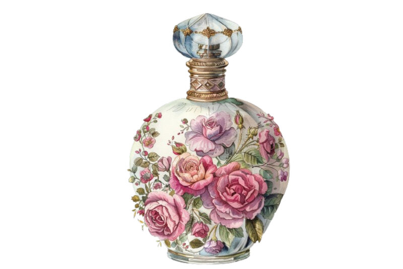 Watercolor Vintage Decorated Perfume