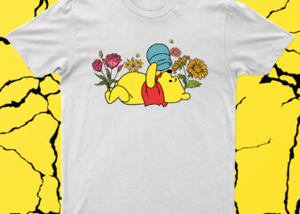 Winnie The Pooh Eating Honey | Cute T-Shirt Design For Sale!!