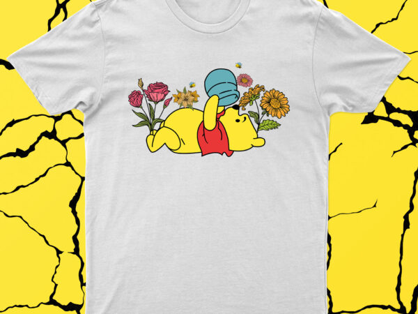 Winnie the pooh eating honey | cute t-shirt design for sale!!