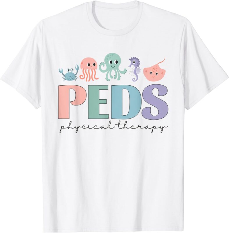 Women Pediatric Physical Therapy PEDS PT Ocean Sea Animal T-Shirt