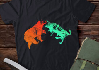 Womens Bull and Bear Stock Market Forex Trader V-Neck T-Shirt