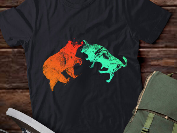 Womens bull and bear stock market forex trader v-neck t-shirt