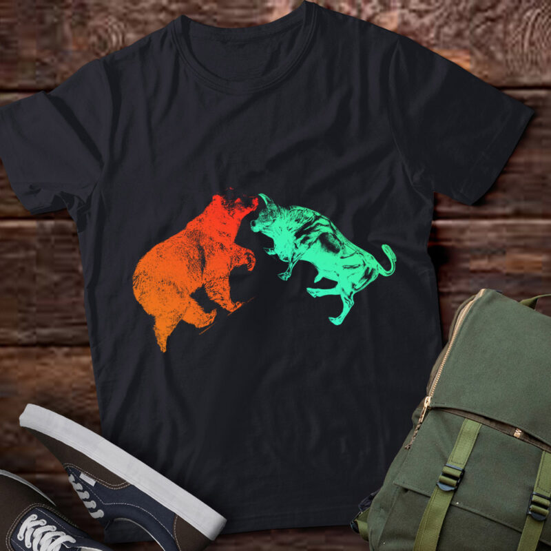 Womens Bull and Bear Stock Market Forex Trader V-Neck T-Shirt