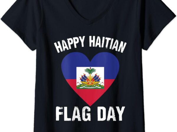 Womens haiti haitian america flag proud love ayiti country pride v-neck t-shirt