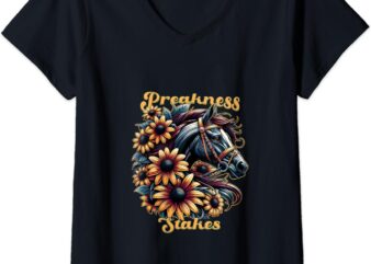 Womens Preakness Stakes Horse Racing Outfit Women’s Design V-Neck T-Shirt