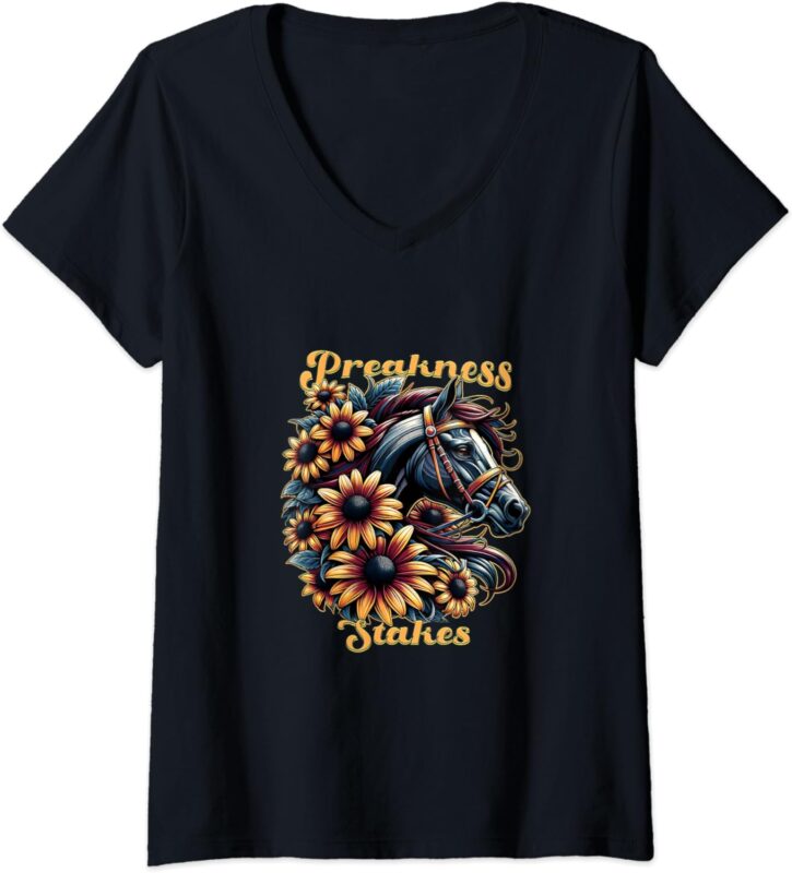 Womens Preakness Stakes Horse Racing Outfit Women’s Design V-Neck T-Shirt