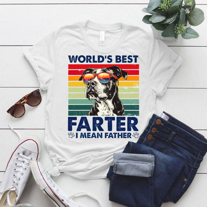 World’s Best Farter I Mean Father Funny Best Dog Dad Ever T-Shirt ltsp