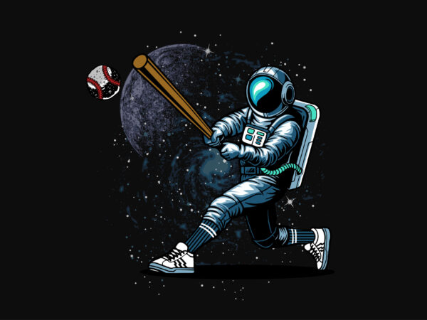 Out of the park, into the stars: baseball in zero gravity t shirt design online