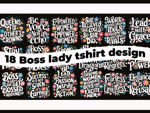 Boss lady hustler women design t shirt bundle