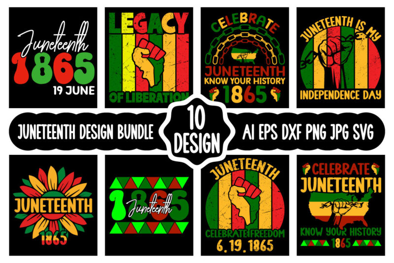 Juneteenth Independence Day shirt design bundle