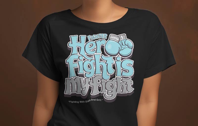 Fight prostrate cancer awareness typography design | typography with boxing gloves |teal gloves prostrate cancer