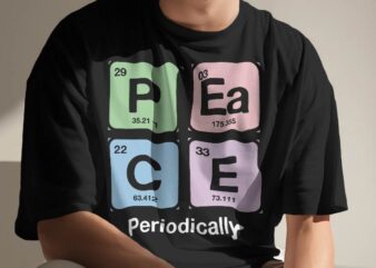 PEACE t shirt . chemistry t shirt design concept. periodic elements t shirt, Science T shirt template | periodic table t-shirt | chem