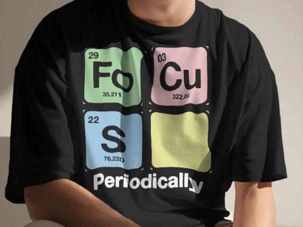 Focus academy t shirt chemistry t shirt design concept. periodic elements t shirt, science t shirt template | periodic table t-shirt