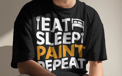 Eat sleep paint repeat classic typography vintage t shirts