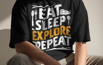 Eat sleep explore repeat t shirt design camping and adventure t shirt design for nature lover.