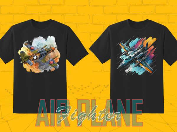 Fighter plane t-shirt design illustration t-shirt 20 clipart bundle