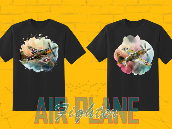 Fighter plane t-shirt illustration 20 clipart bundle