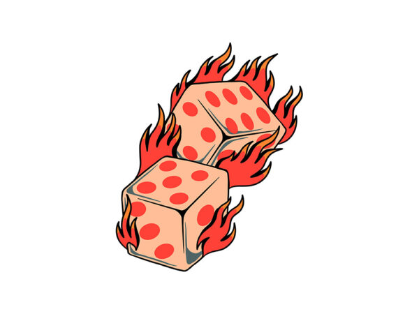 Flaming dice t shirt graphic design