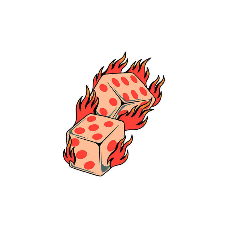 flaming dice