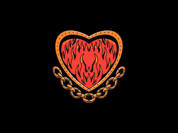 Flaming love t shirt graphic design