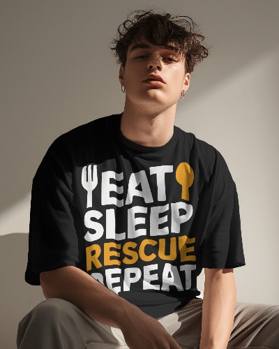 eat sleep rescue repeat pet lover Dog lover vector and graphics t shirt design. eat. sleep. rescue dogs