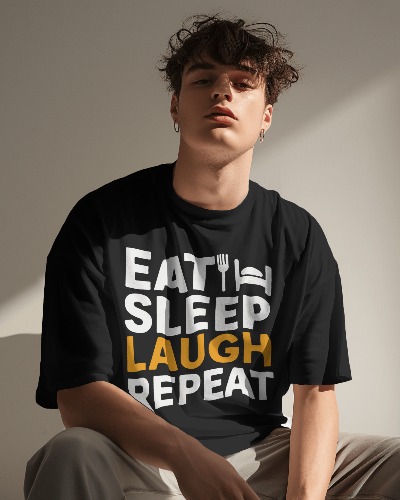 eat sleep laugh repeat t shirt design funny tshirt