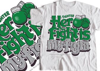 Fight liver cancer awareness typography design | typography with boxing gloves | green gloves liver cancer