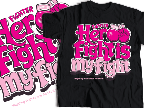 Fight breast cancer awareness typography design | typography with boxing gloves | pink gloves breast cancer