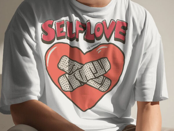 Self love t shirt design typography | heart bandage