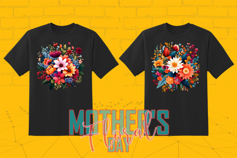 20 Flourish Mothers Day T-shirt Illustration Clipart Bundle