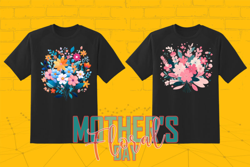 20 Flourish Mothers Day T-shirt Illustration Clipart Bundle